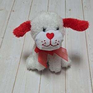 Adorable White and Red Plush Dog Puppy 5 In